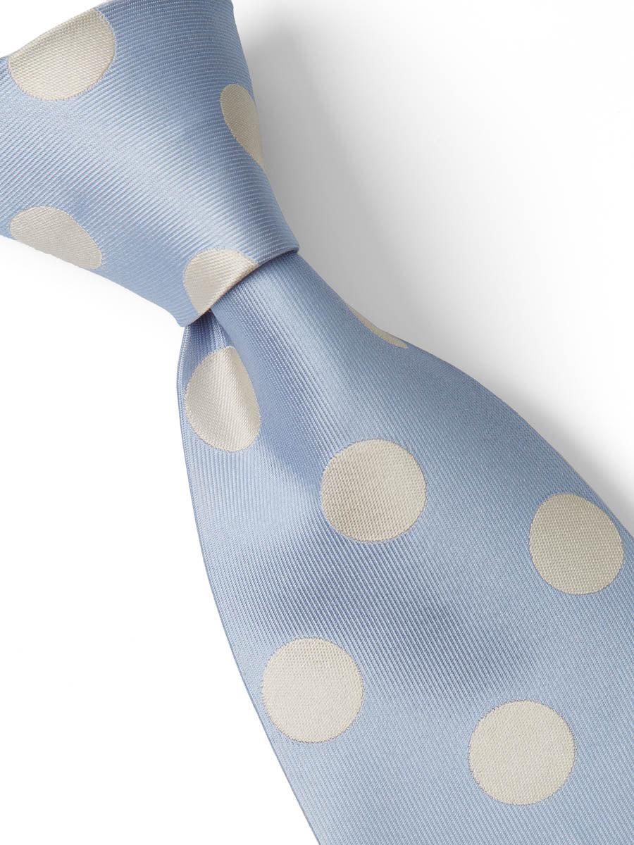 Favourbrook Cambridge Spot Sky/Cream Silk Tie