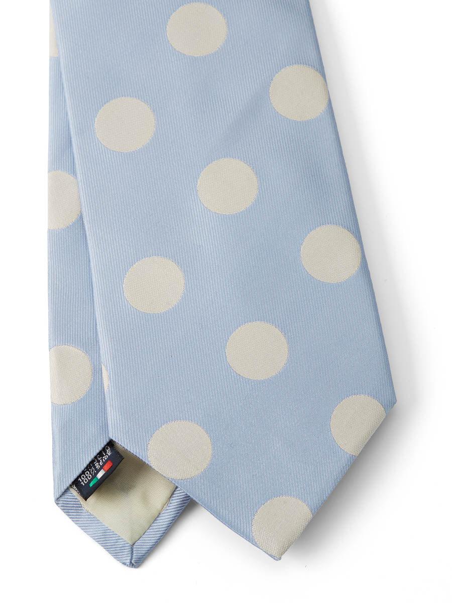 Favourbrook Cambridge Spot Sky/Cream Silk Tie