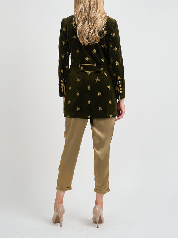 Favourbrook Camden Jacket Olive Bees Cotton Velvet