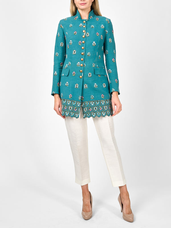 favourbrook Camden Jacket Teal Wimbourne Linen