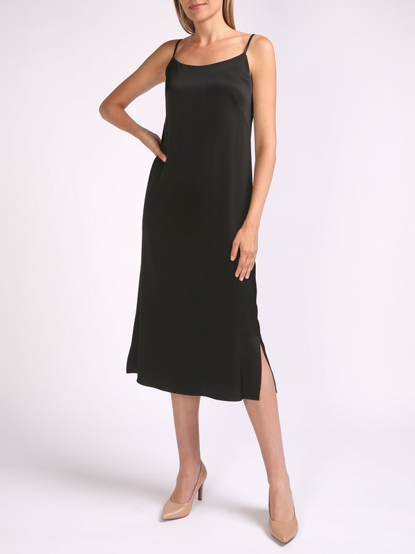 favourbrook Camisole Dress Black Heavy Crepe Satin