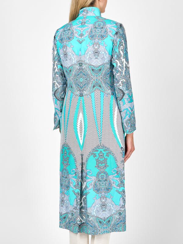 Favourbrook Carnaby Coat Aqua Rulaska Silk Satin