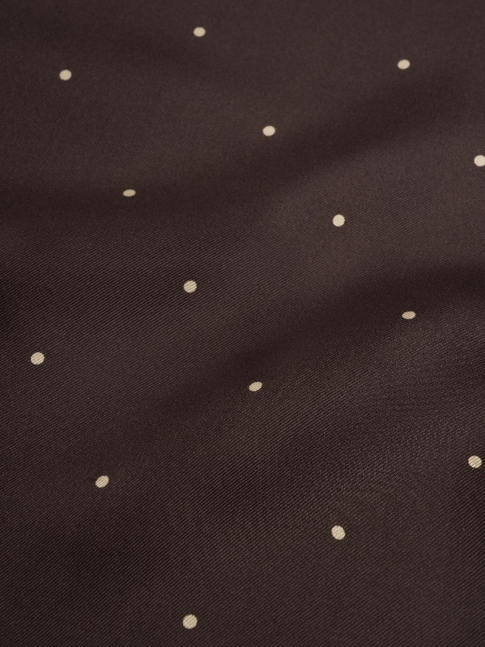Favourbrook Chocolate Brown Spot Silk Scarf