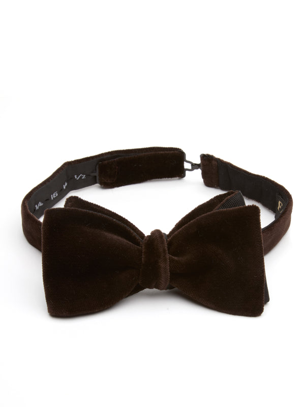 favourbrook Chocolate Brown Velvet Bow Tie