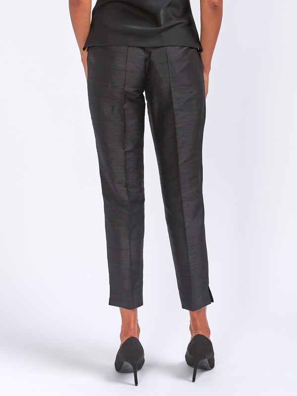 Favourbrook Cigarette Trousers Black Silk Douppion