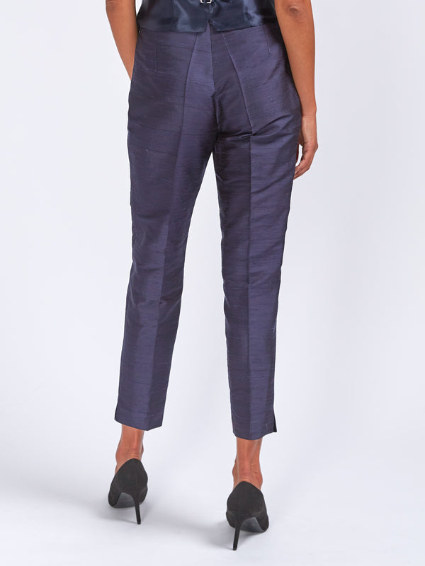 Favourbrook Cigarette Trousers Ink Silk Douppion