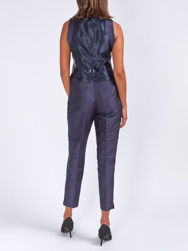 Favourbrook Cigarette Trousers Ink Silk Douppion