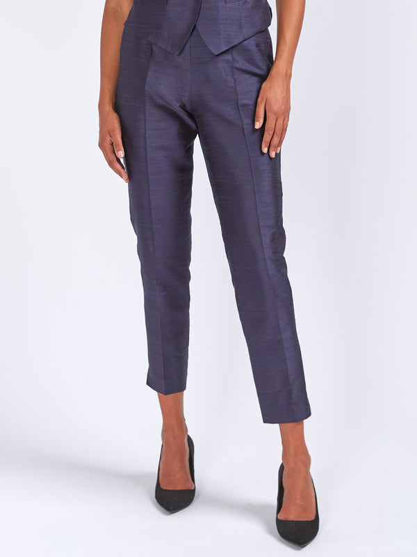 favourbrook Cigarette Trousers Ink Silk Douppion