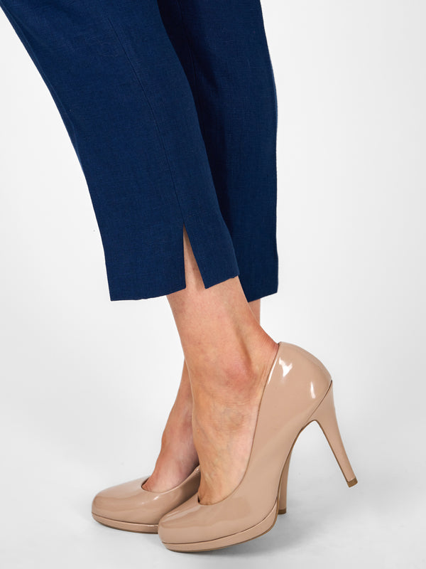 Favourbrook Cigarette Trousers Navy Evering Linen