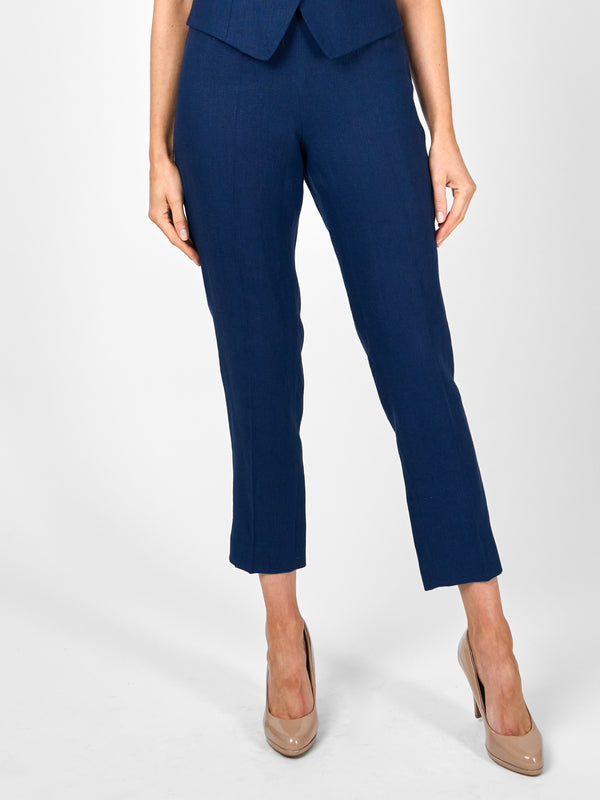 favourbrook Cigarette Trousers Navy Evering Linen