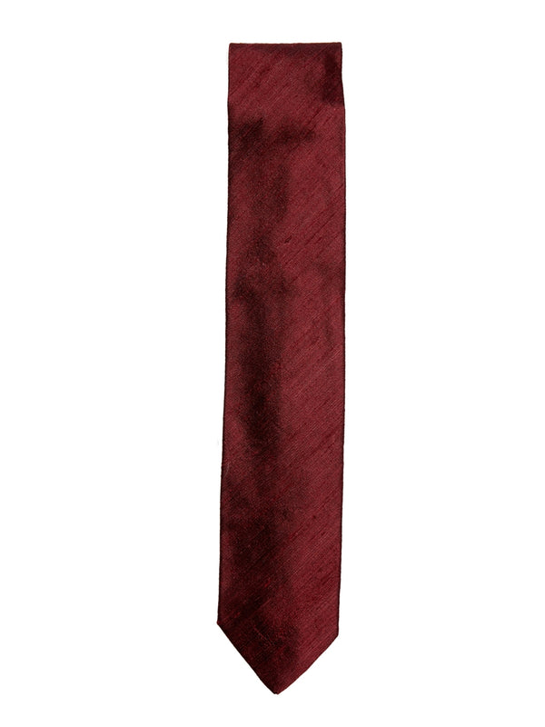 favourbrook Claret Douppion Silk Tie