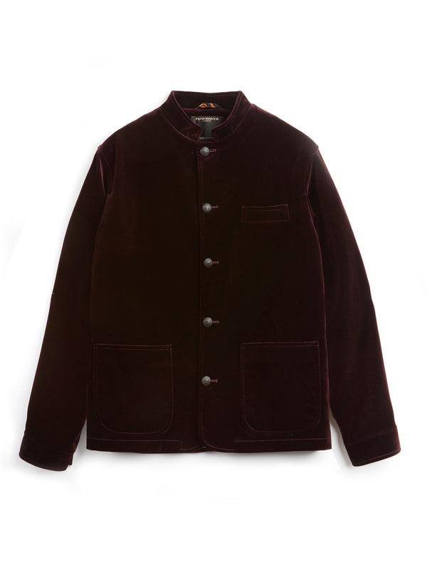 favourbrook Claret Velvet Cotton Artist Jacket