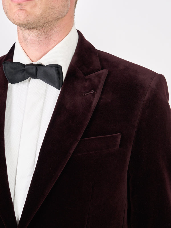 Favourbrook Claret Velvet Cotton Newport Jacket