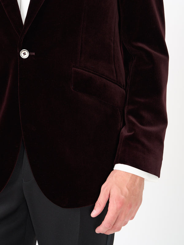Favourbrook Claret Velvet Cotton Newport Jacket