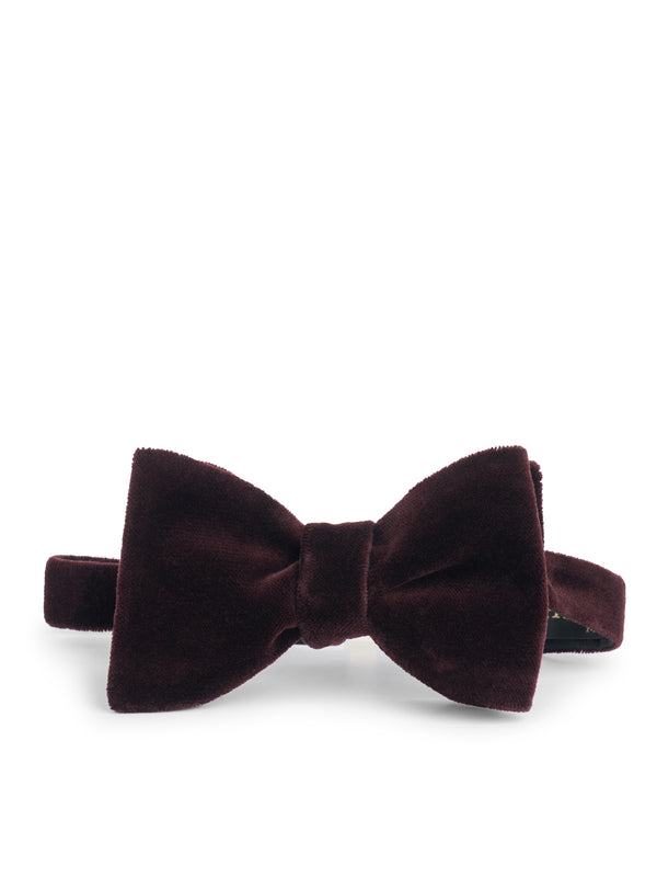 favourbrook Claret Velvet Large Party Bow Tie