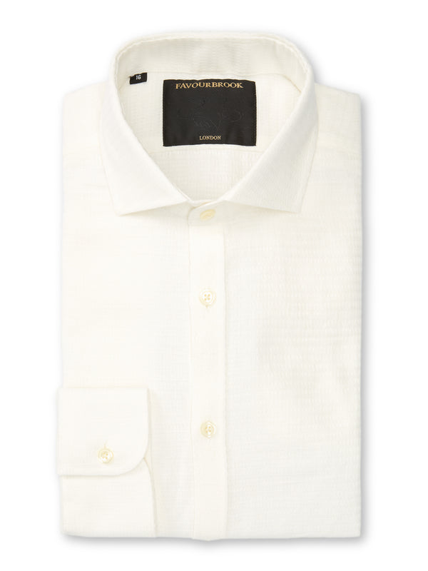 favourbrook Cream Haston Cutaway Collar Shirt
