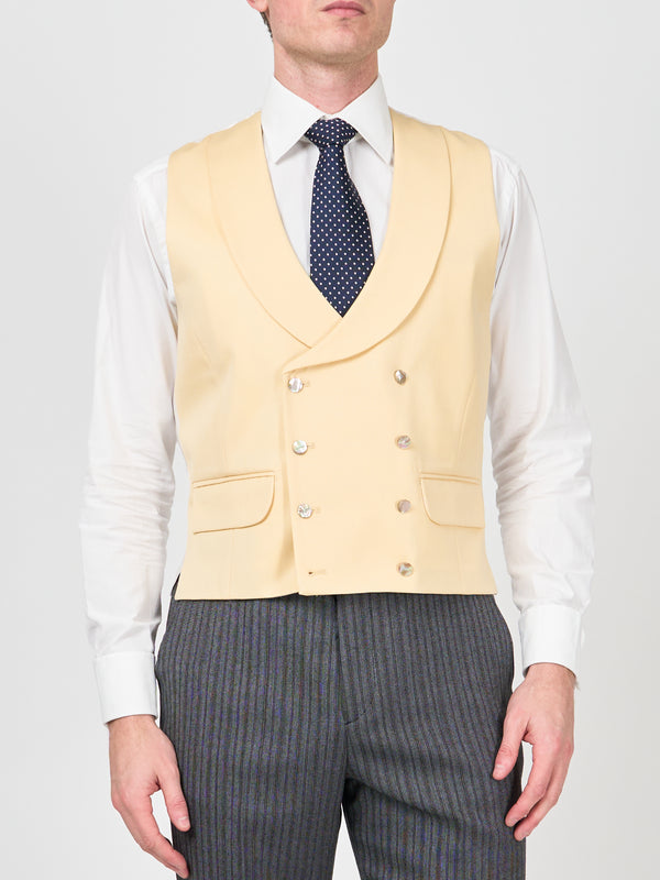 favourbrook Dukes Yellow Double Breasted Waistcoat