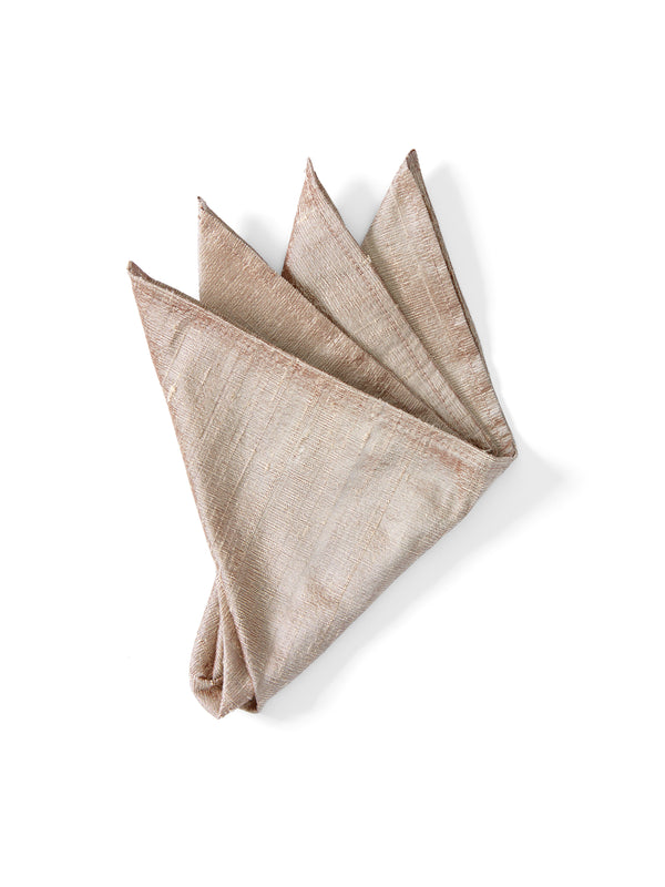 favourbrook Fawn Douppion Silk Pocket Square