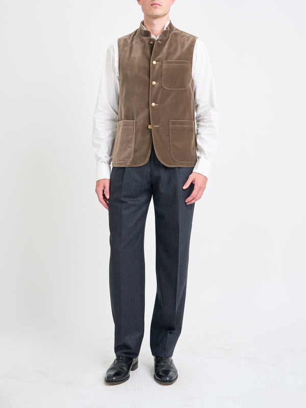 Favourbrook Fawn Velvet Cotton Wiltshire Gilet
