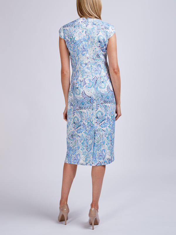 Favourbrook Florence Dress Ivory Blue Safy Linen