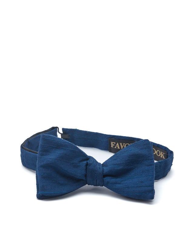 favourbrook French Navy Douppion Silk Bow Tie