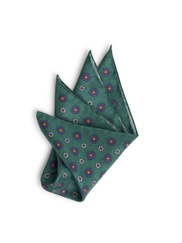 favourbrook Green Chartwell Silk Pocket Square
