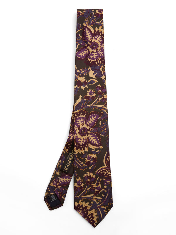 favourbrook Green / Purple Charleston Silk Tie