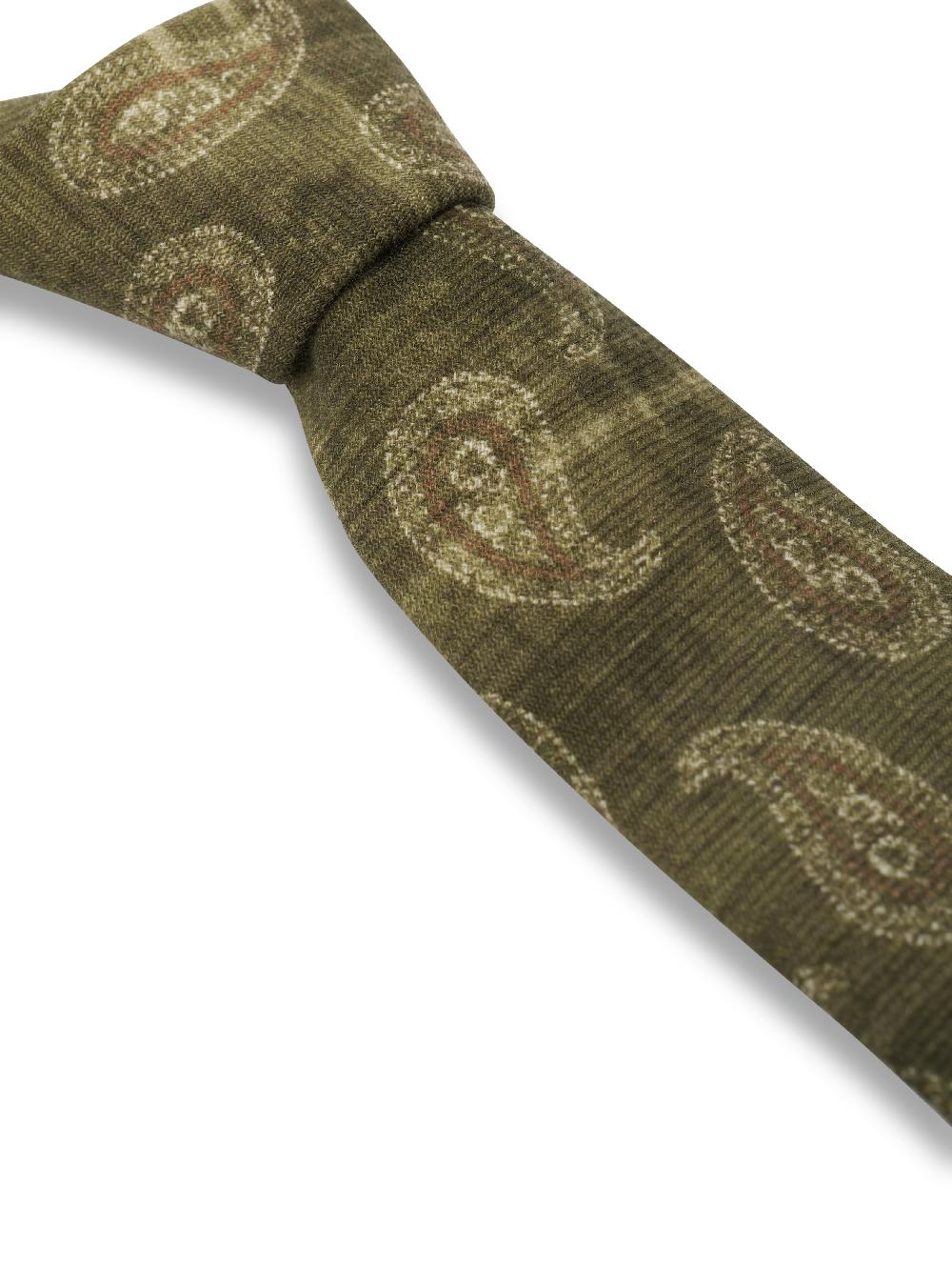 Favourbrook Green Shirburn Paisley Wool Tie
