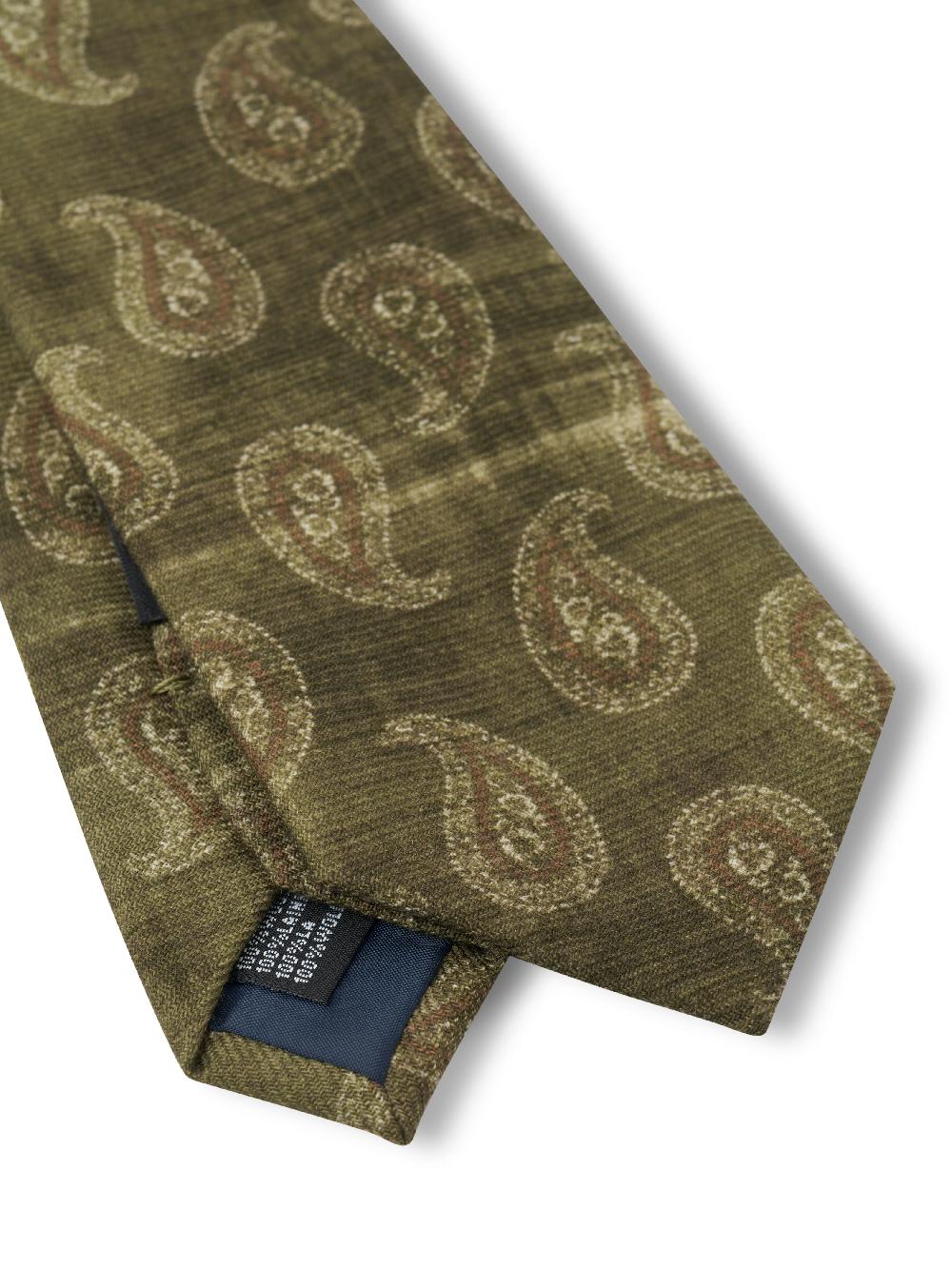 Favourbrook Green Shirburn Paisley Wool Tie