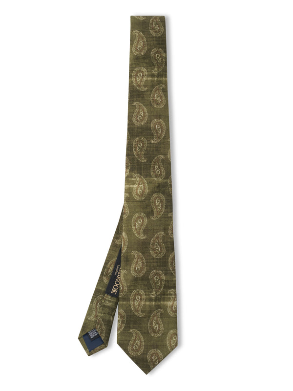 favourbrook Green Shirburn Paisley Wool Tie