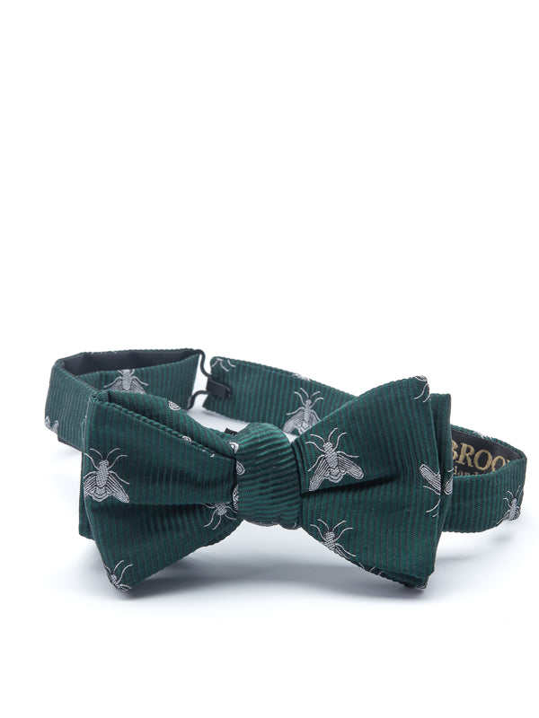 favourbrook Green & Silver Silk Bees Bow Tie