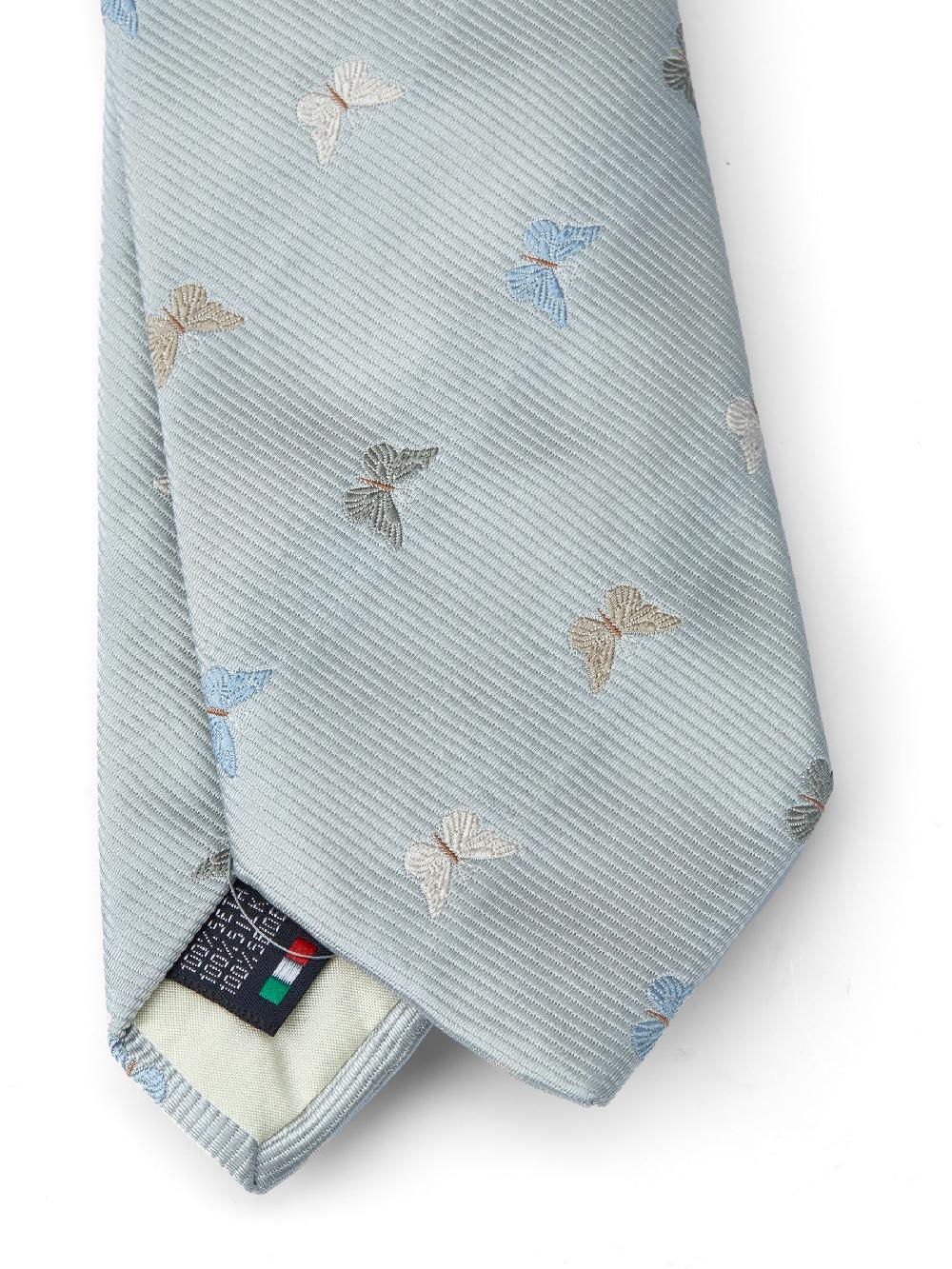 Favourbrook Grey Butterfly Silk Tie