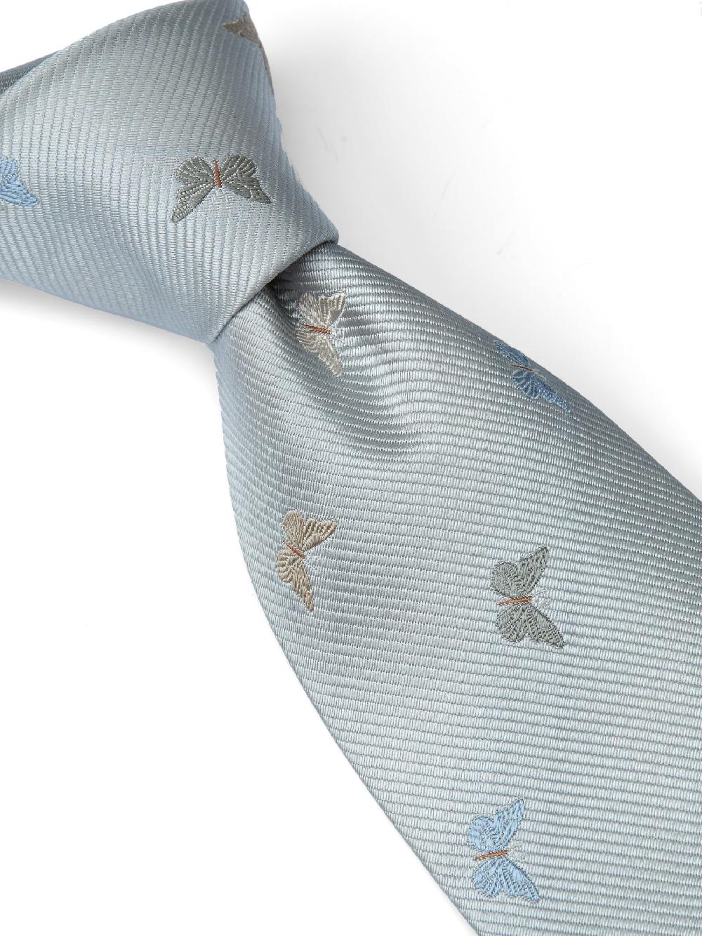 Favourbrook Grey Butterfly Silk Tie