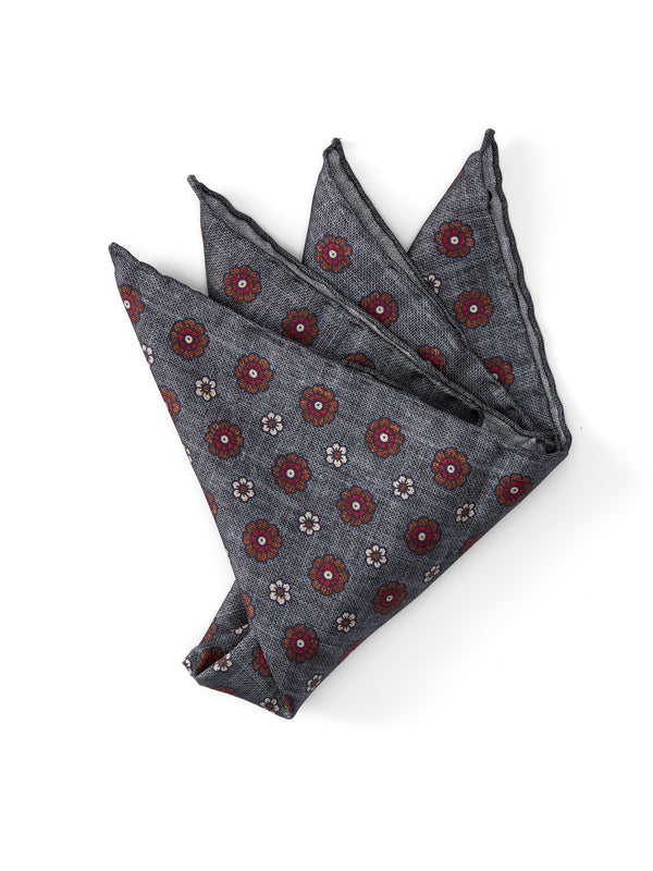 favourbrook Grey Chartwell Silk Pocket Square