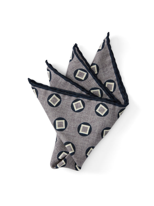 favourbrook Grey Clivedon Silk Pocket Square