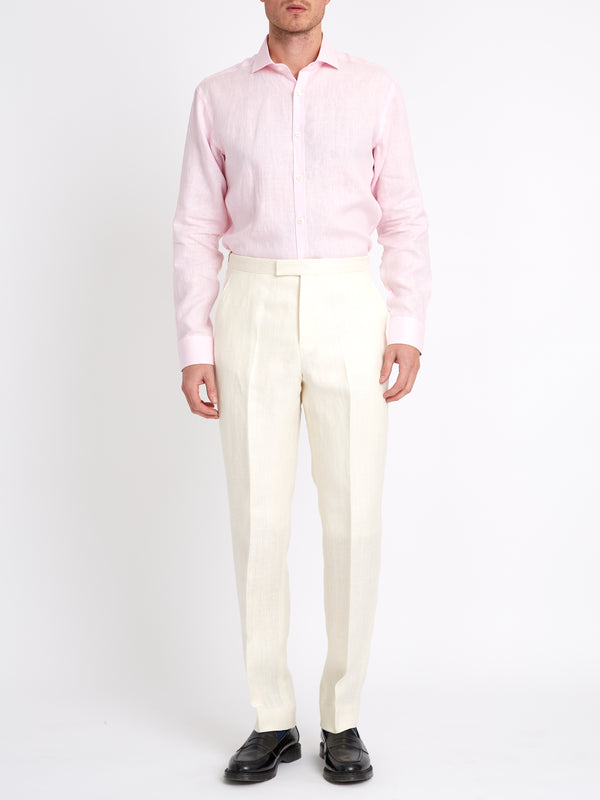 Favourbrook Ivory Randwick Linen Dress Trouser