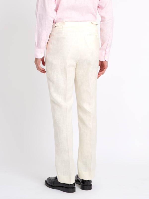 Favourbrook Ivory Randwick Linen Dress Trouser