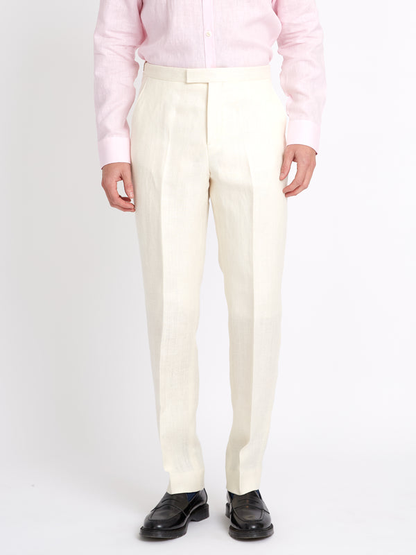 favourbrook Ivory Randwick Linen Dress Trouser