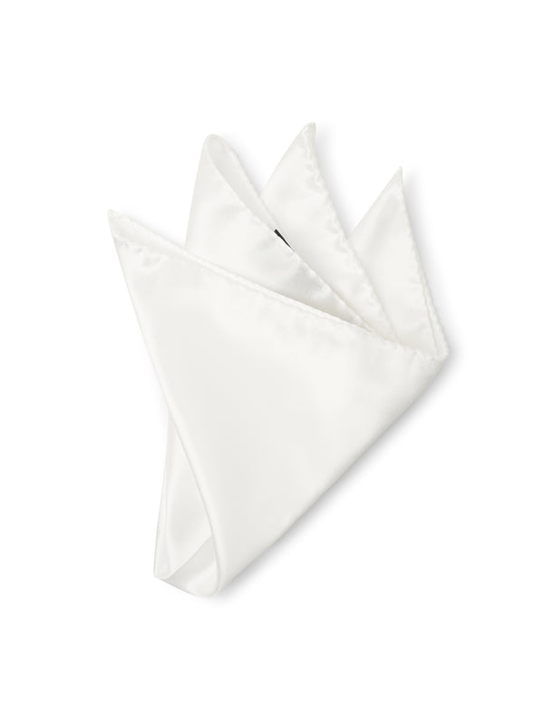 favourbrook Ivory Satin Silk Pocket Square
