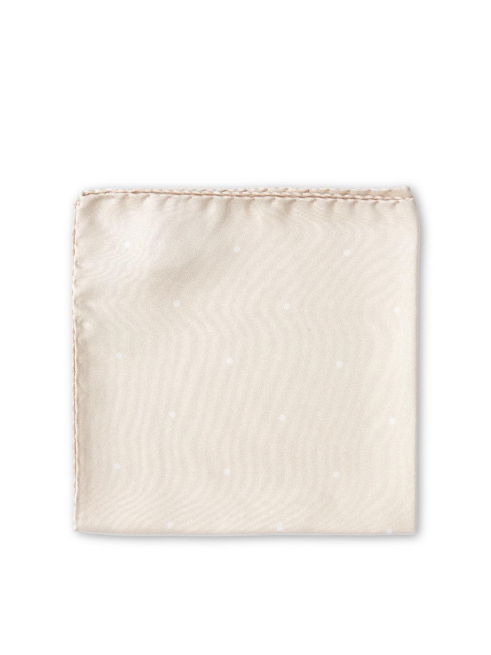 Favourbrook Ivory Spot Silk Pocket Square