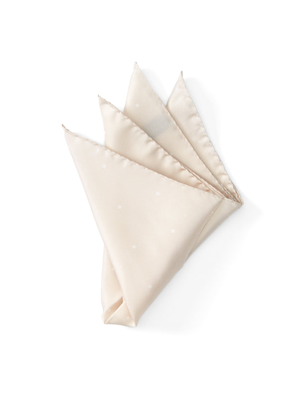 favourbrook Ivory Spot Silk Pocket Square