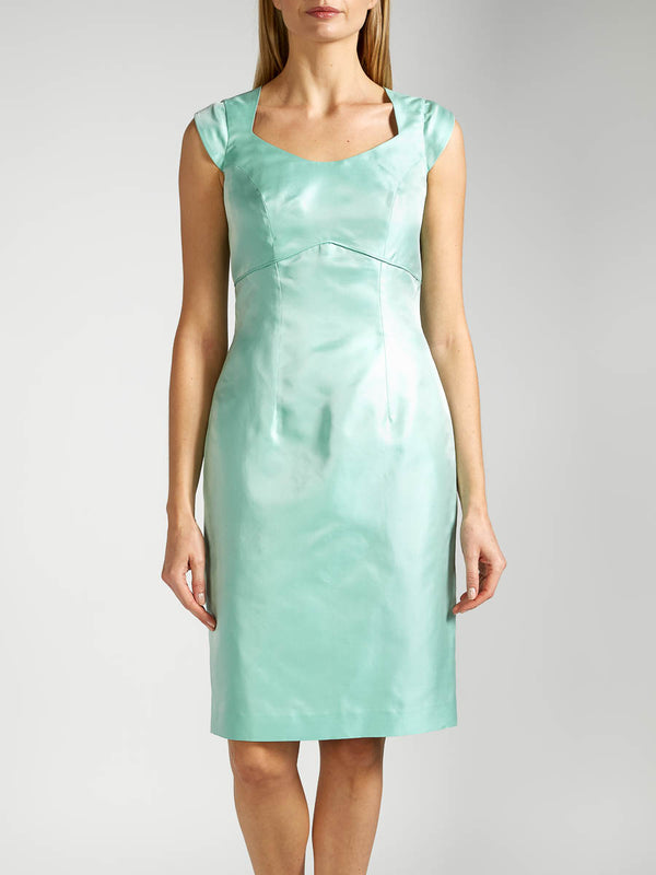 Favourbrook Josephine Dress Aqua Plain Shantung