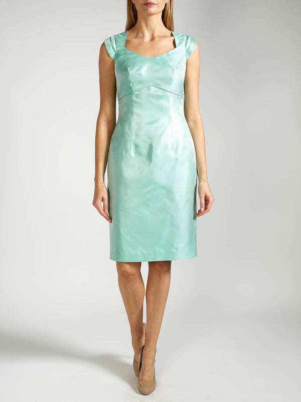 favourbrook Josephine Dress Aqua Plain Shantung