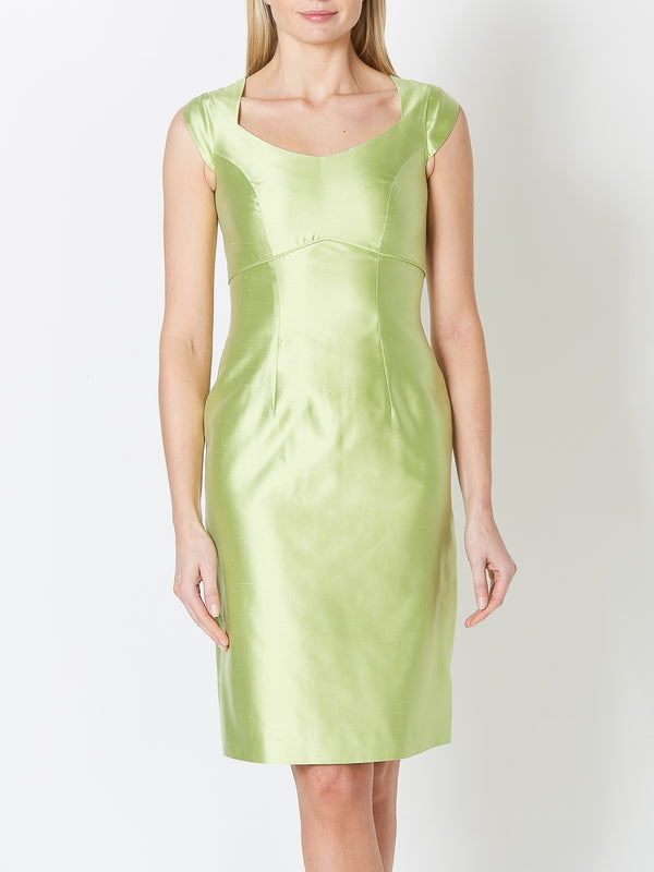 Favourbrook Josephine Dress Lime Plain Shantung