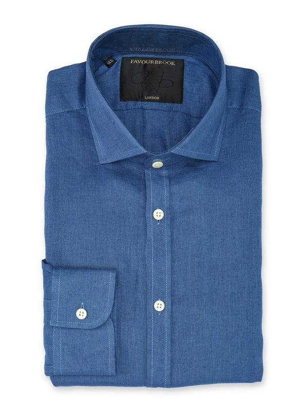 favourbrook Lagan Colne Linen Cutaway Collar Shirt