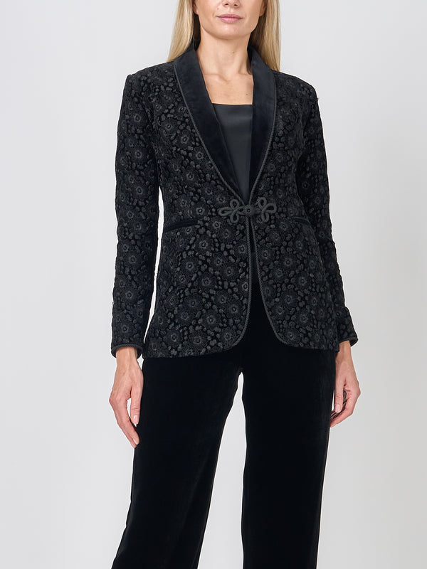 Favourbrook Library Jacket Black Clyde Silk Velvet