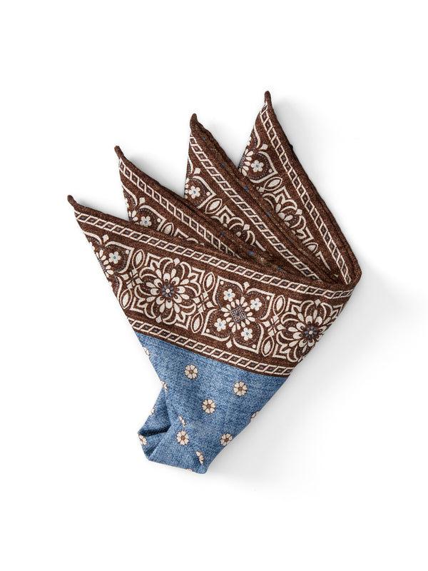 favourbrook Light Blue Osterley Silk Pocket Square