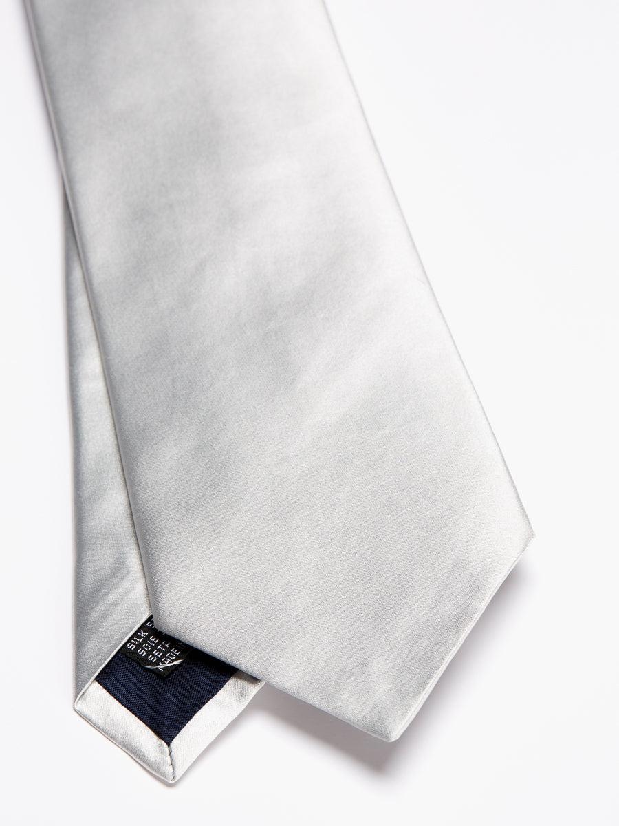 Favourbrook Light Silver Duchesse Satin Silk Tie