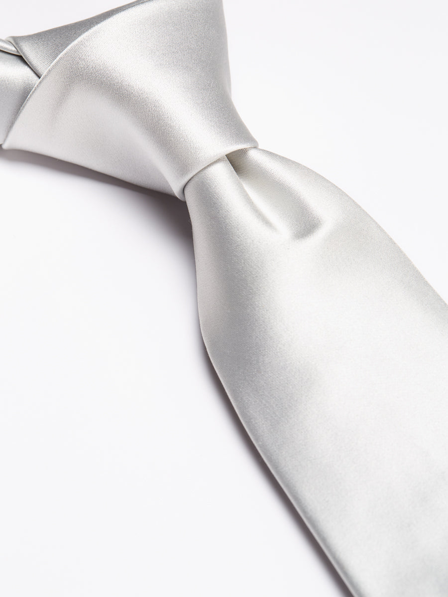 Favourbrook Light Silver Duchesse Satin Silk Tie