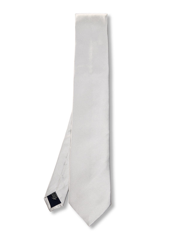 favourbrook Light Silver Duchesse Satin Silk Tie